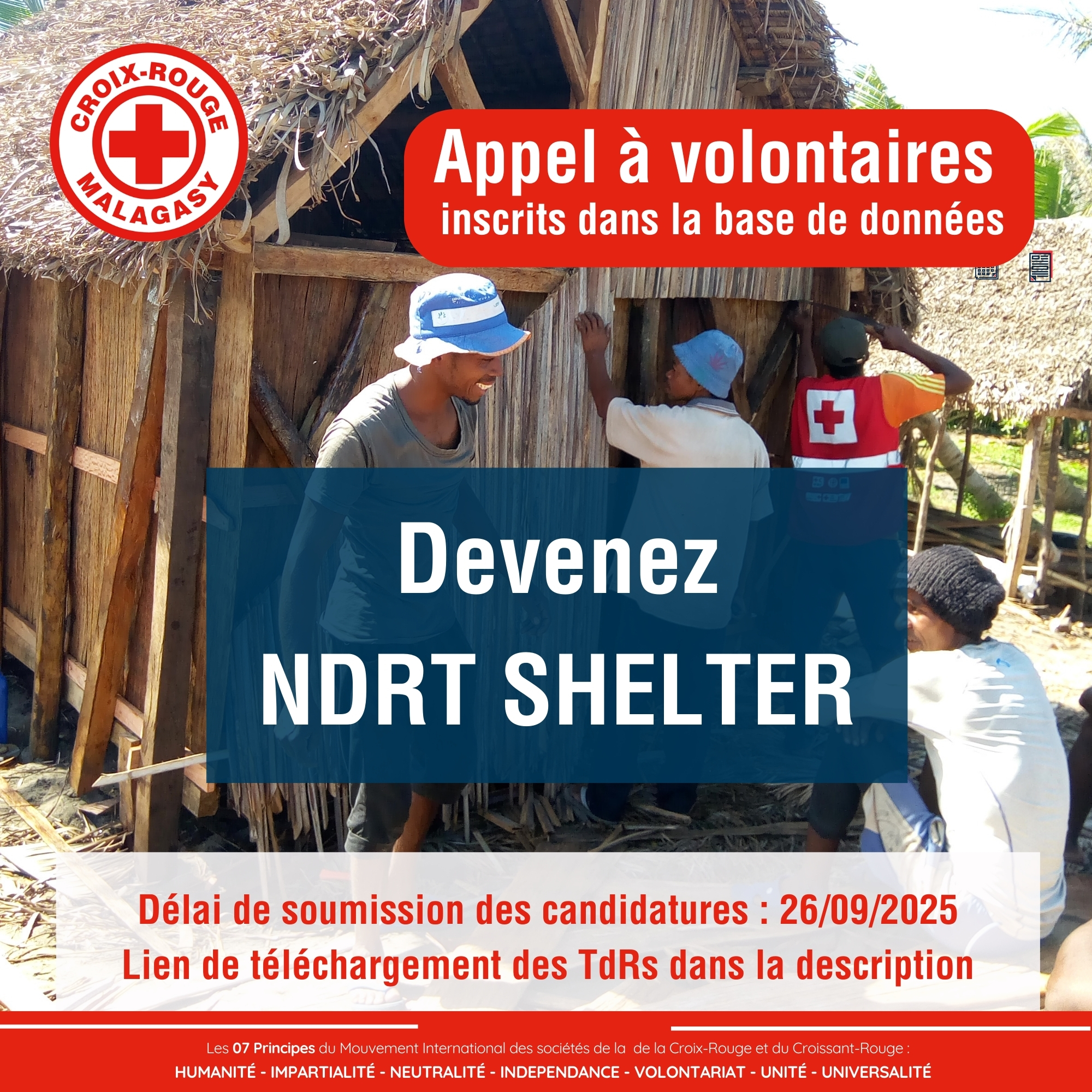 SELECTION DES VOLONTAIRES POUR PARTICIPER A LA FORMATION NDRT SHELTER